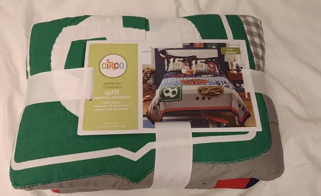 Circo Game On Sports Full/Queen Size Quilt Bedding Soccer Hockey Baseball NEW