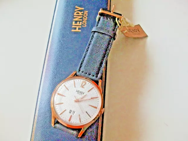 henry london richmond quartz watch, tag boxed instructions   JUMBO SIZED  TICKS