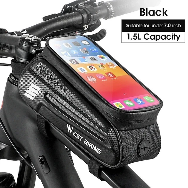 Sacoche De Cadre Vélo étanche – Support Téléphone Tactile Et Rangement Malin Pour Vos Sorties