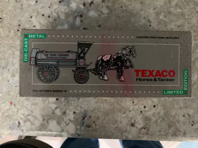 Texaco Horse And Tanker Ltd Edition #8 Die Cast Locking Coin Bank 1991