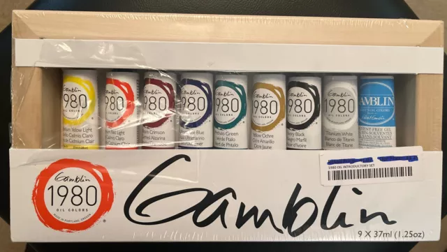 Juego exclusivo de 9 piezas de color óleo Gamblin 1980 - nuevo-