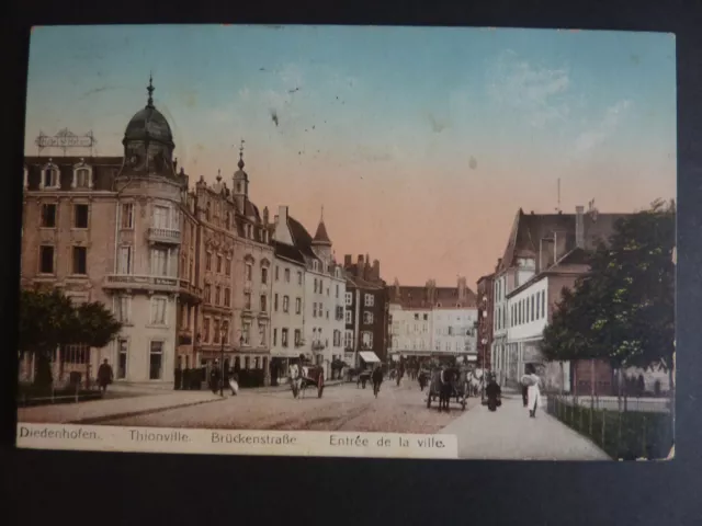 THIONVILLE Diedenhofen Moselle CPA 57 carte couleur de l'entrée de la ville
