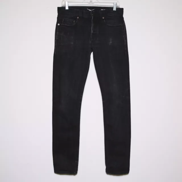 SAINT LAURENT - D18 M/S L-LW Black Distressed Denim Jeans - Men's Size 30 x 34