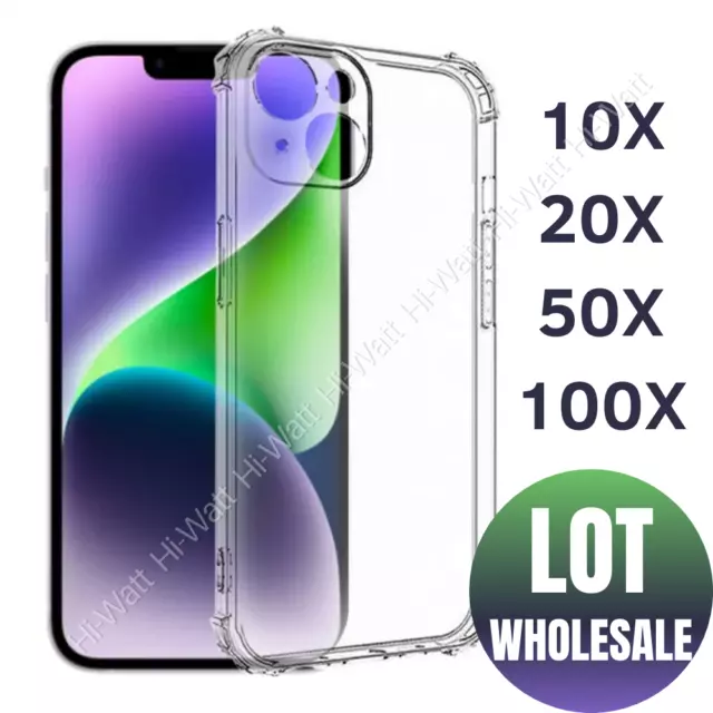 100X Wholesale Bulk Shockproof Clear Case Lot For iPhone 14 13 12 11 Pro Xs MAX