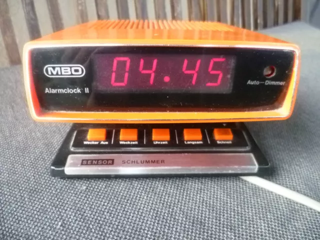 Vintage MBO Alarmclock II orange Wecker / 70er Jahre