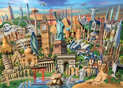 SUPER POUR NOEL Total 4 PUZZLES Monuments du monde total 2750 pièces 