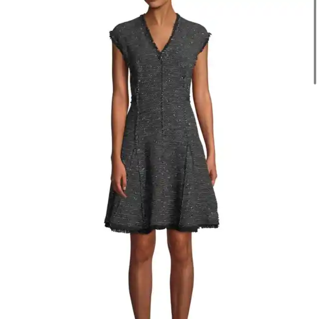 Rebecca Taylor Sparkle Tweed Fit and Flare Dress