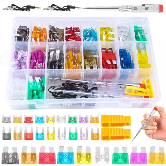 306Pcs 2A-35A Car Fuses Assortment Kit Standard Puller Tools  for Car/RV/Truck