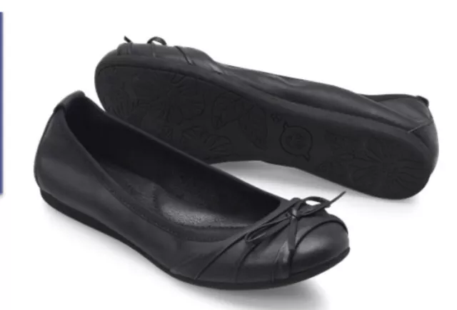 Born Chelan Ballet Flats 7.5 M Black Leather Bows