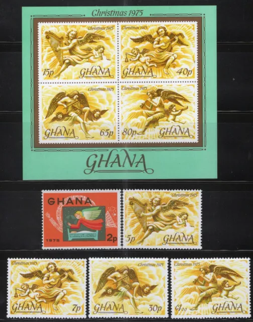 ZAYIX Ghana 559-564 MNH Christmas Angels Harps Instruments Music 013123SM45