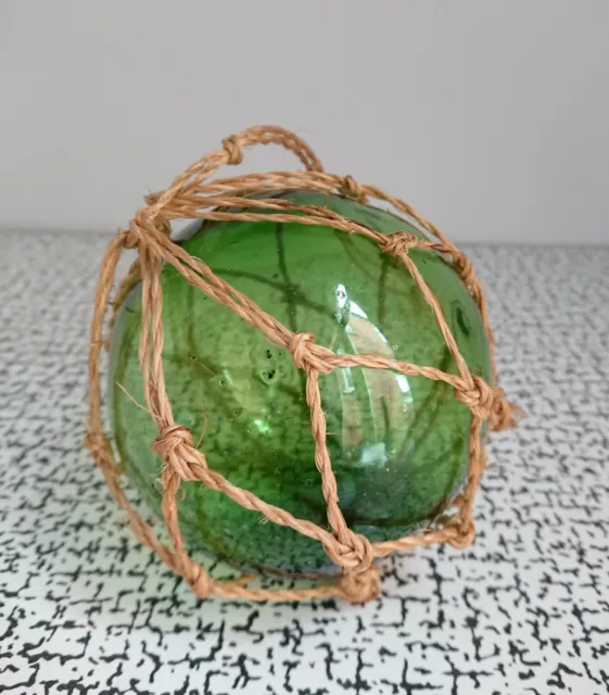 Vintage Style Green Glass Fisherman's Buoy Bouy Coastal Nautical Display