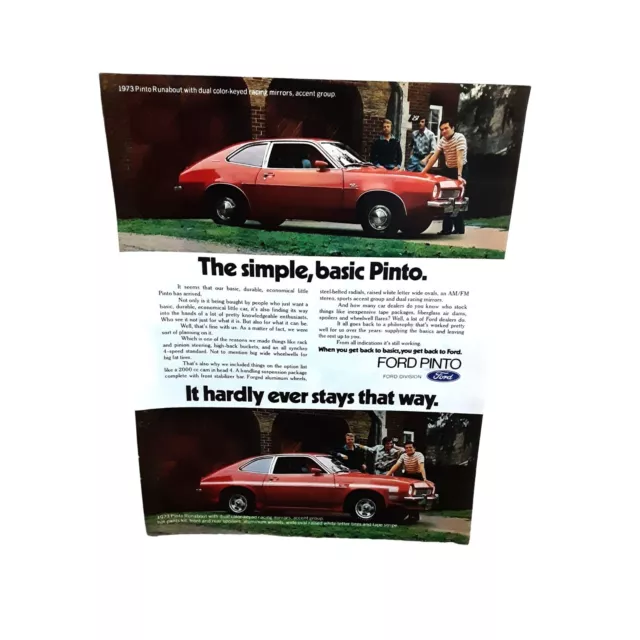 1973 Ford Pinto Runabout Original Print Ad Vintage