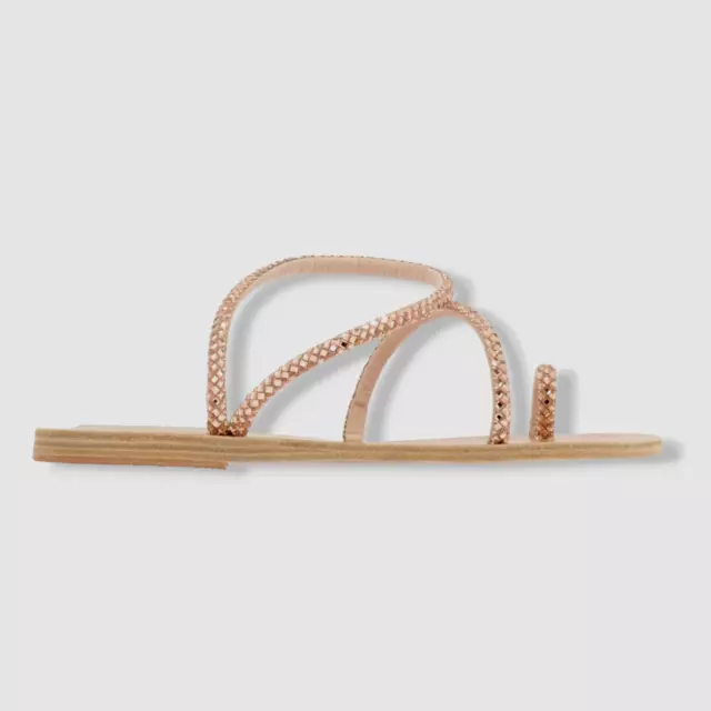 $285 Ancient Greek Sandals Women's Pink Apli Eleftheria Sandals Shoes Size 37