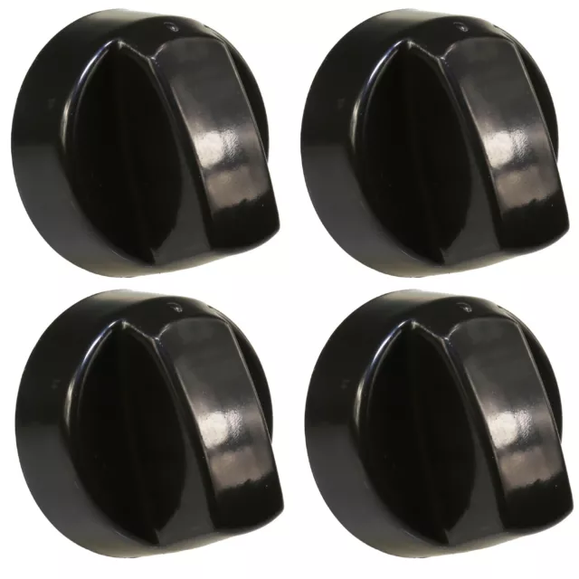 4 X Fully Universal Cooker Oven Hob Black Control Knobs & Adaptors - Fits All