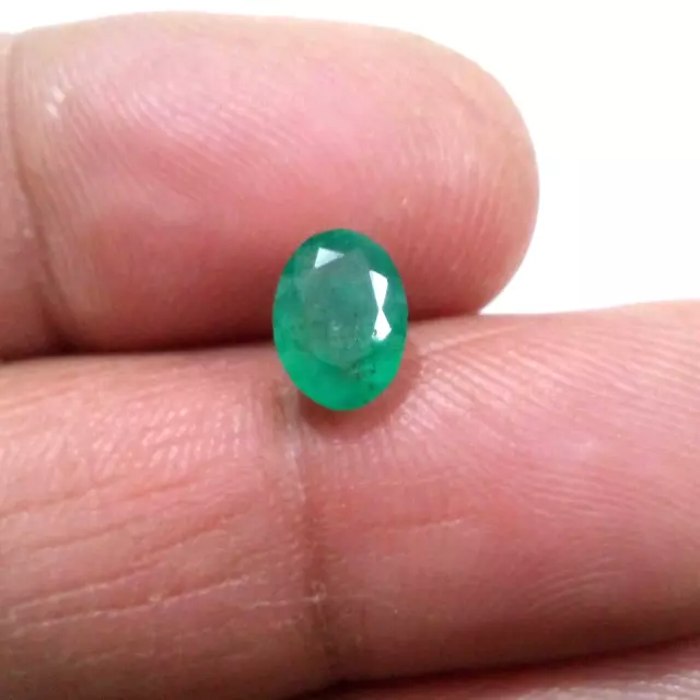 Awesome Zambian Emerald  Oval Shape 1.25 Crt Unique Green Faceted Loose Gemstone