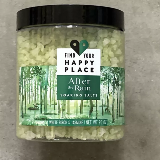 Find Your Happy Place Soaking Bath Salt After Rain White Birch & Jasmine 20 Oz