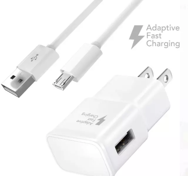 Fast Rapid Wall Charger + Micro USB Charging Cable Cord For Samsung Galaxy S6 S7