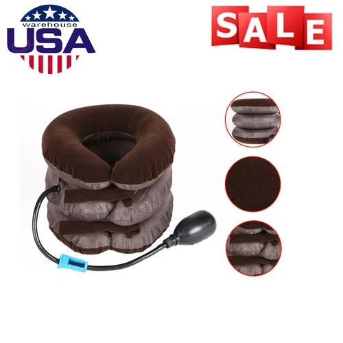 Air Inflatable Pillow Cervical Neck Headache Pain Traction Support Brace Comfort