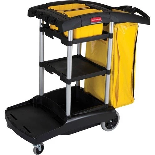 Rubbermaid 9T7200 High Capacity Cleaning Cart w/Vinyl Bag, Black (RCP9T7200BK)