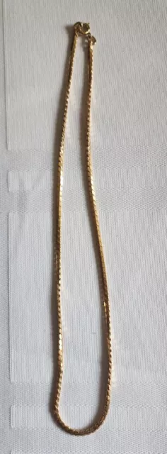 GOLD toned SERPENTINE  CHAIN NECKLACE 14" long (unclasped) -unsigned