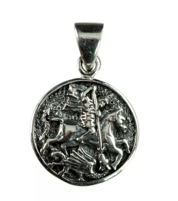 Anhänger Sankt Georg - Medaille aus Silber - Martyr Religiös -2.8g - 2871