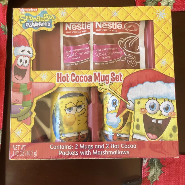 NICKELODEON SPONGEBOB SQUAREPANTS Hot Cocoa 2 Mug Set Coffee Cup Sealed
