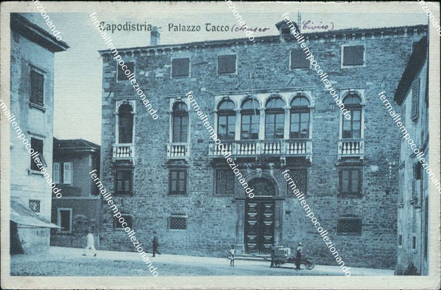 bt165 cartolina capodistria palazzo tacco 1921 slovenia