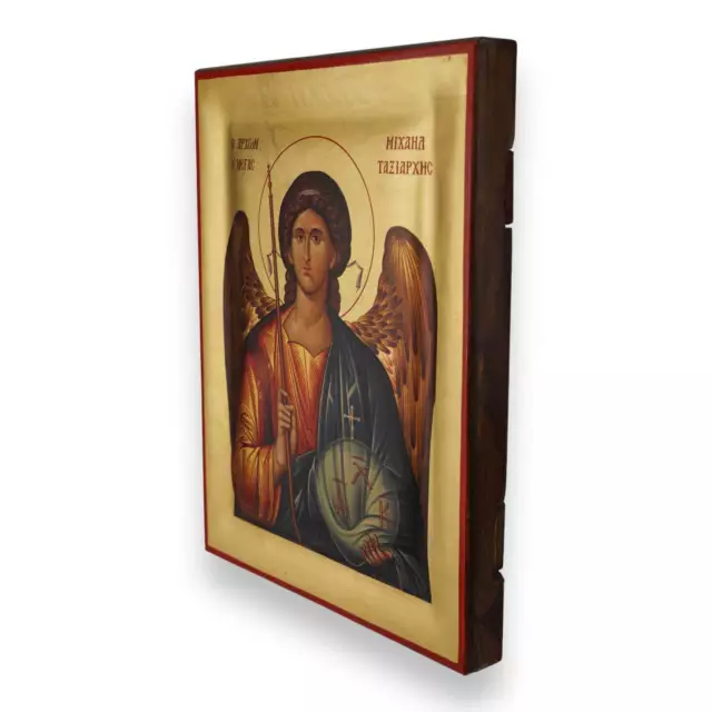 St Archangel Michael Icon - Premium Handmade Greek Orthodox Byzantine Icon 3