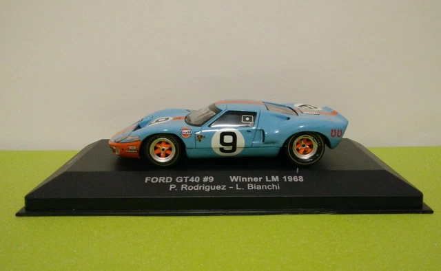 Modèle Réduit IXO 1/43 - FORD GT40 Gulf - Vainqueur Des 24h Du Mans 1968 - Métal - Neuf