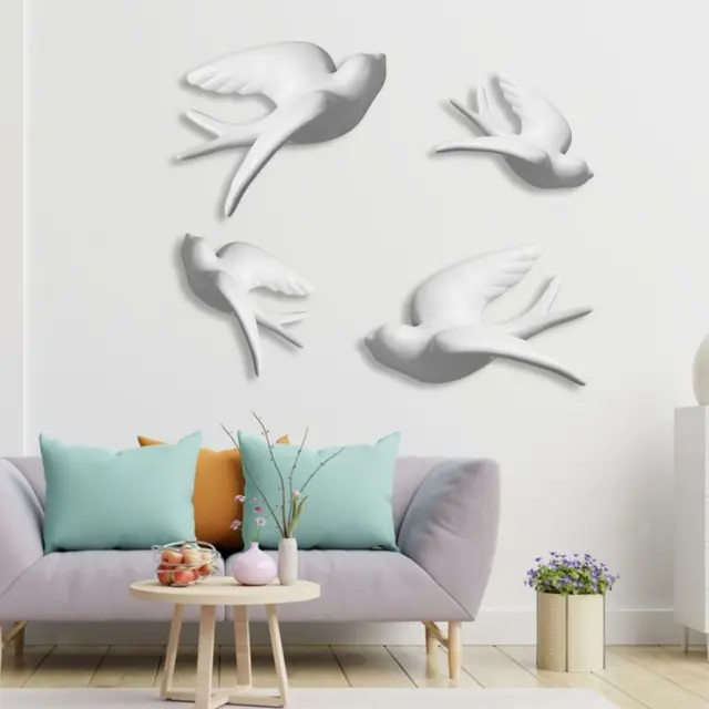 Einfachheit 3D Keramik Vogel Wandbehang Dekor Schlafzimmer Wohnzimmer Büro