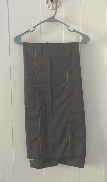 Ikea Anvandbar Throw Coverlet Embroidered Peace Signs Gray Orange 51x67” EUC