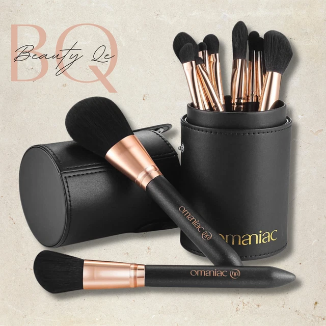 Pennelli Make Up, 12Pcs Set di Pennelli da Trucco Professionali + Pora Pennelli