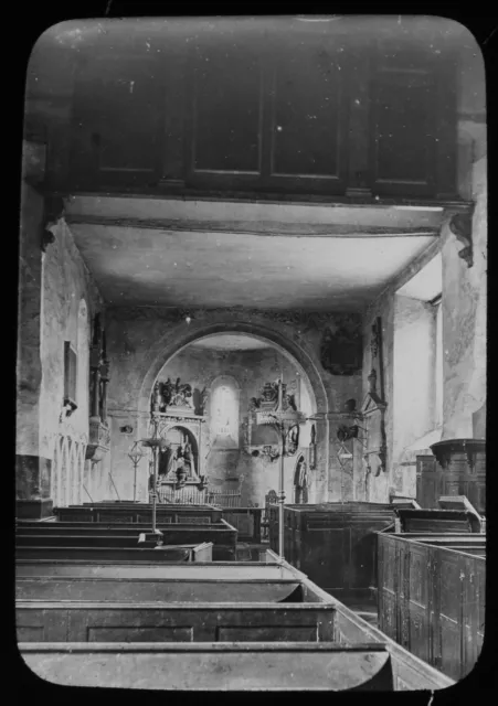 EAST HAM OLD PARISH CHURCH INT NO3 LONDON DATED 1895 PHOTO Magic Lantern Slide