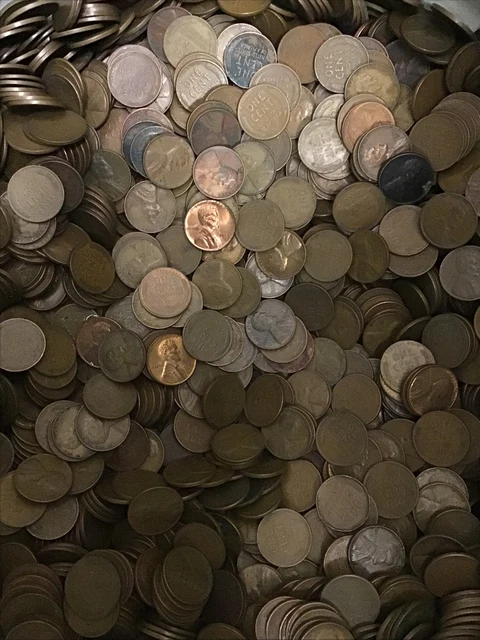 5000 Count Wheat Cent Bag Lincoln Cent 1c cents 1940 to 1958