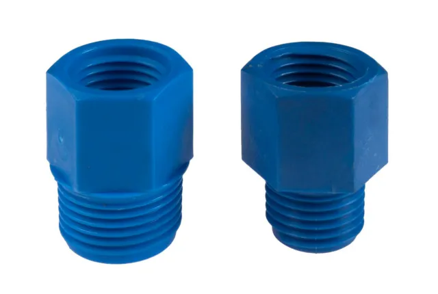 Tefen Blue Nylon Male Equal & Reducing Pipe Adaptors with Tapered BSP Threads