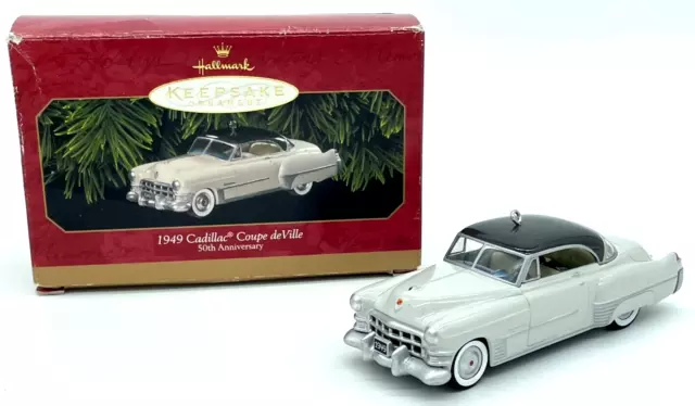 Vintage HALLMARK Christmas Ornament 1949 Cadillac Coupe deVille 1999 NEW in Box