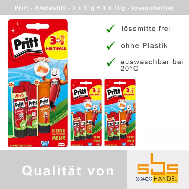 Pritt 3X Multipack 3+1 - 3 X 11g + 1 X 10g Naranja - Sin Plástico