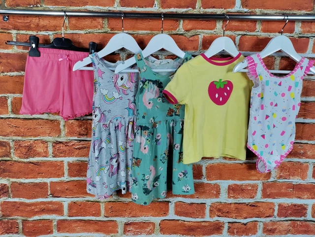 BABY GIRL BUNDLE AGE 18-24 MONTHS M&S H&M etc SHORTS DRESS T-SHIRT SWIMSUIT 92CM