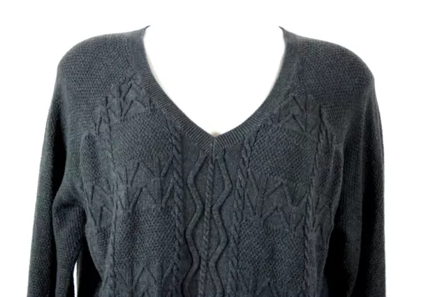 Sonoma Womens Cable Knit V Neck Pull Over Sweater Size XL 2