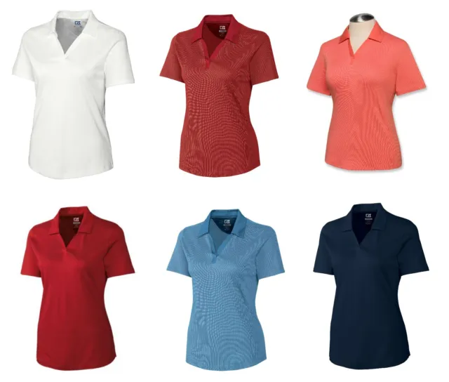 CUTTER & BUCK Womens Ladies Golf CB DryTec BIRDSEYE Polo Shirt NWT many colors