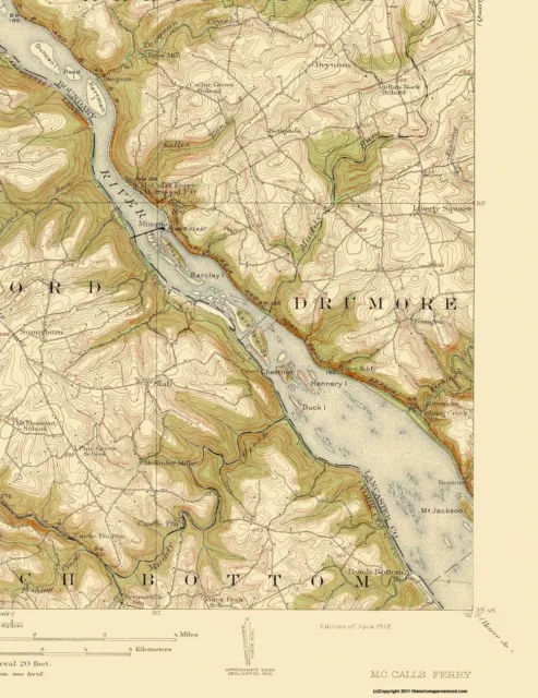 Topo Map - Mccalls Ferry Pennsylvania Quad - USGS 1912 - 23 x 29.87 3