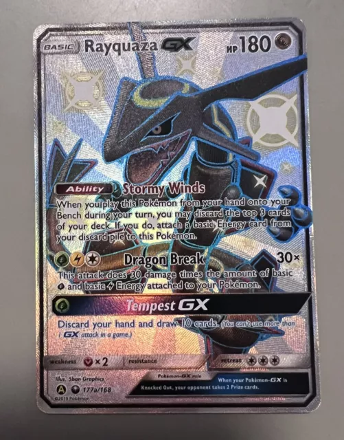 Rayquaza GX 177a/168 Ultra Rare Shiny Pokemon Card Hidden Fates Pokemon TCG  NM