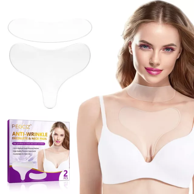 2 SILICONE CHEST Pads Anti Wrinkle Transparent Tighten Lifting Chest Skin  OLL $14.99 - PicClick