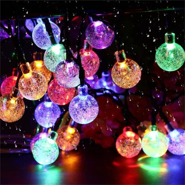 LED String Lights SOLAR POWERED Retro Bulb Garden Fairy Ball Hangin Outdoor Lamp