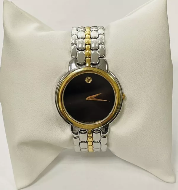 Movado Black Museum Dial Two Tone Quartz Watch 81.A2.873