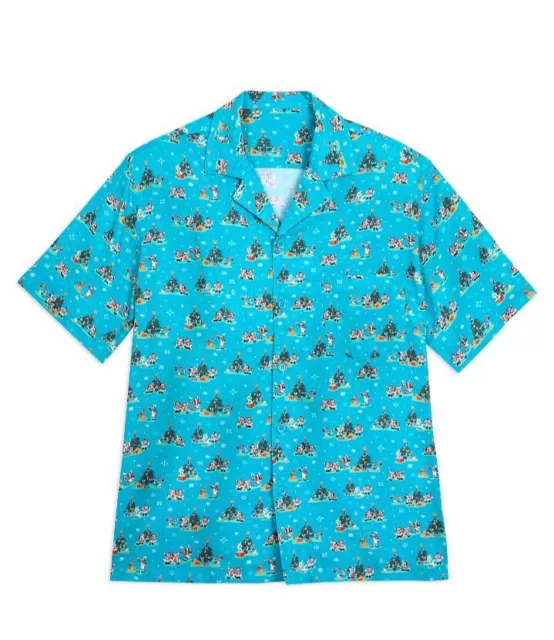 Disney Parks Christmas Santa Mickey Mouse And Friends Camp Shirt 2X Large