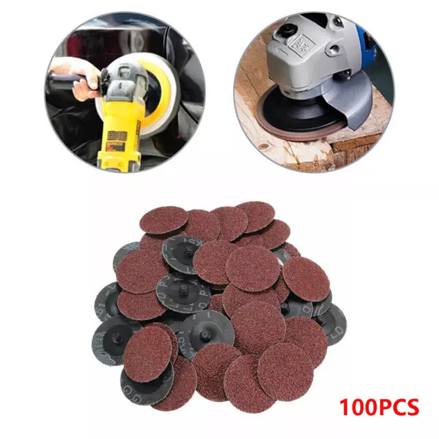 100X 2" 50mm Roloc Type R Roll Lock Quick Change Discs Die Grinder Sanding Pads