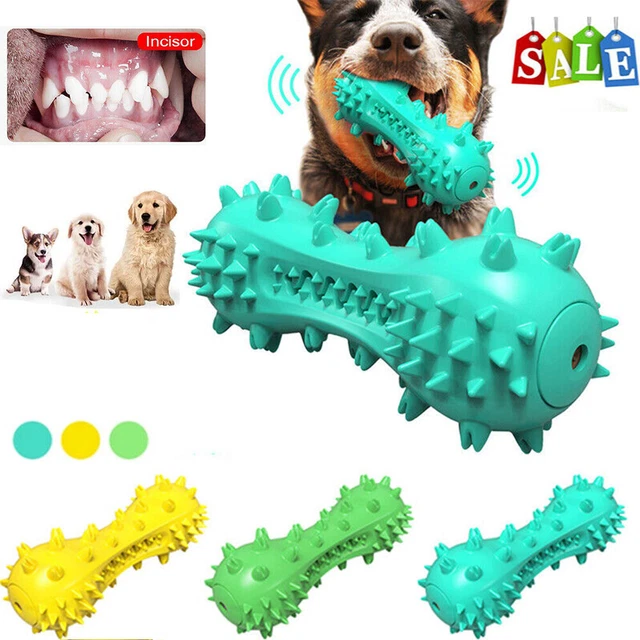 3x Pet Dogs Squeaky Chew Toys Aggressive Chewer Indestructible Tough Rubber Bone