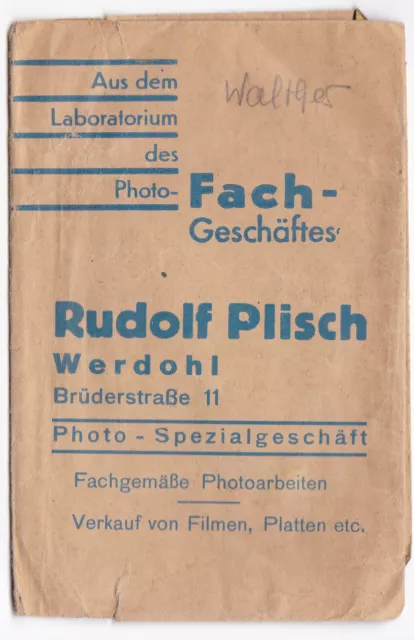 Fototasche Negativmappe OVP Rudolf Plisch Werdohl Photo-Fach-Geschäft um 1939