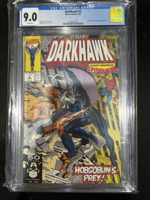 Darkhawk #2 CGC 9.0 WP NM (Marvel 1991) Spider-Man & Hobgoblin Appearance